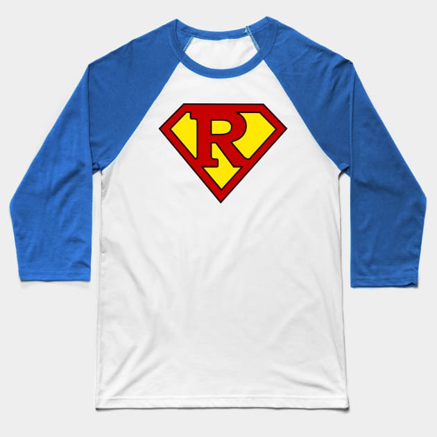 Superhero Symbol Letter R Baseball T-Shirt by NextLevelDesignz